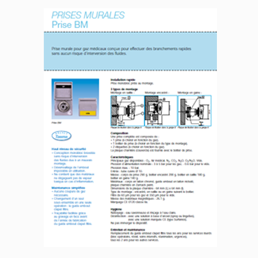 Prises BM oxygène «O2»