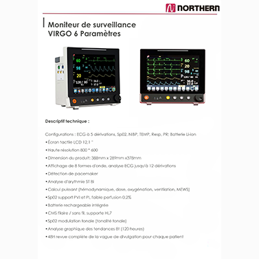 Moniteur de surveillance Virgo 6 paramètres